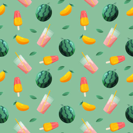 Summer seamless pattern. Repeat pattern. Vector illustration.のイラスト素材