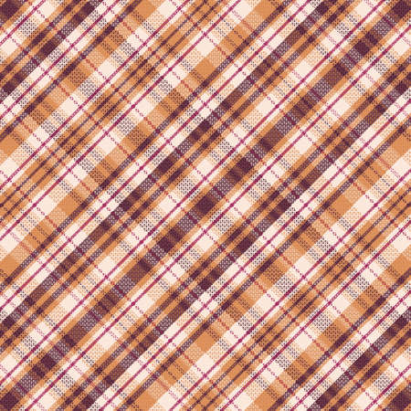 Tartan plaid pattern with texture and coffee color. Vector illustration.のイラスト素材