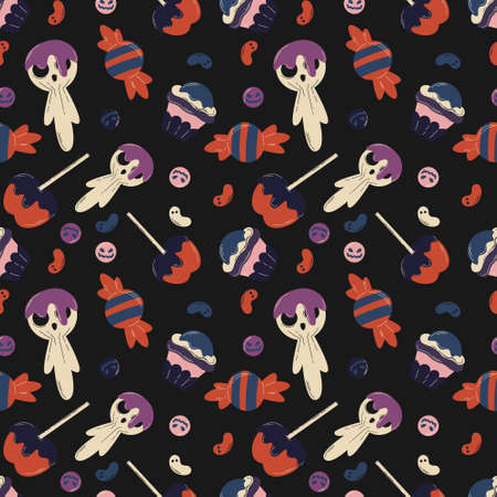 Halloween pattern in seamless style.のイラスト素材