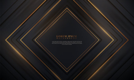 Luxury dark and golden rectangles background. Vector illustration.のイラスト素材