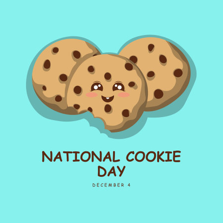 National Cookie Day background. Design with cute cookie. Vector design illustration.のイラスト素材