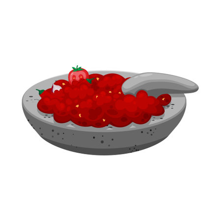 Sambal background. Design with cartoon style. Vector design illustration.のイラスト素材