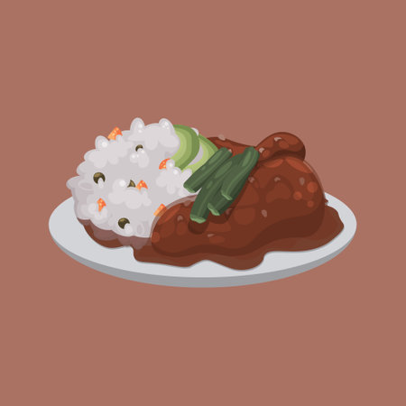 Pepian Guatemala Food. Design with cartoon style. Vector design illustration.のイラスト素材