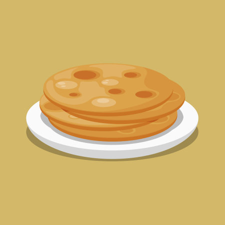 Paratha India Food. Design with cartoon. Vector design illustration.のイラスト素材