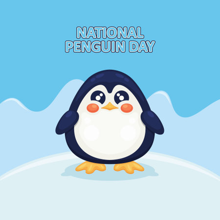 National Penguin Day background. Vector illustration design.のイラスト素材
