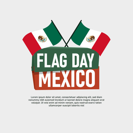 Flag Day Mexico background. Vector illustration background.のイラスト素材