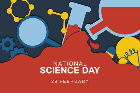 National Science Day background. Vector illustration background.のイラスト素材