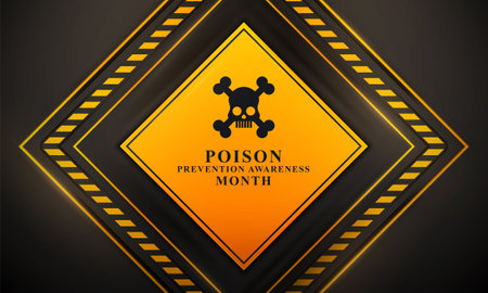 Poison Prevention Awareness Month background. Vector illustration.のイラスト素材