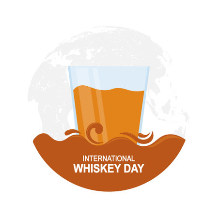 International Whiskey Day background. Vector illustration background.のイラスト素材