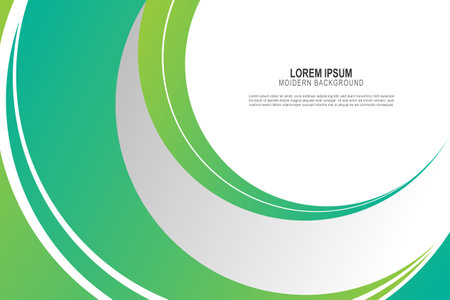 Modern gradient green curve banner background. Vector illustration background.のイラスト素材