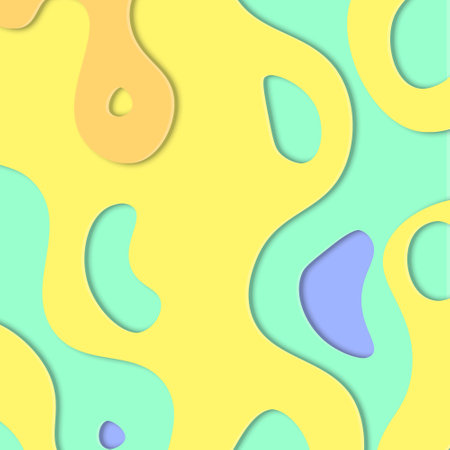 Abstract colorful rounded papercut background. Vector illustration background.のイラスト素材