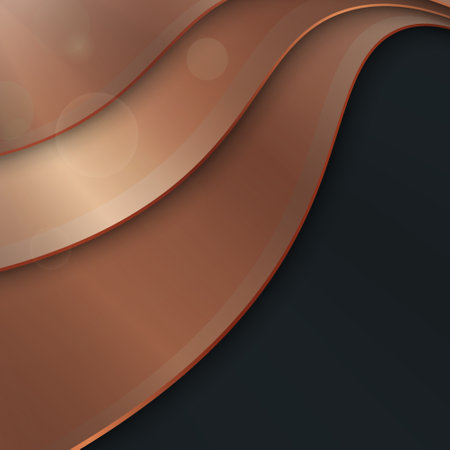 Bronze metal wavy background. Vector illustration background.のイラスト素材