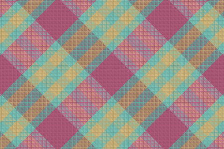 Seamless tartan plaid pattern with texture and pastel color. Vector illustration.のイラスト素材