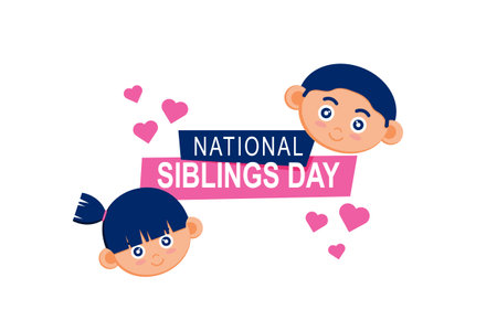 National Siblings Day background. Vector illustration background.のイラスト素材