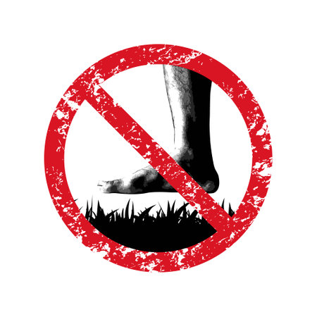Keep Off the Grass background.のイラスト素材