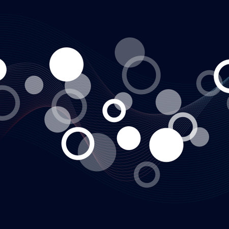 Wave line with circle dot background. Gradient lines. Vector illustration.のイラスト素材
