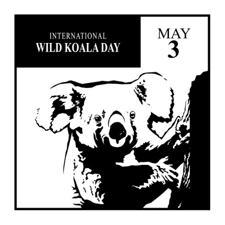 International Wild Koala Day background. Animal Awareness, Conservation, Wildlife. Vector illustration.のイラスト素材