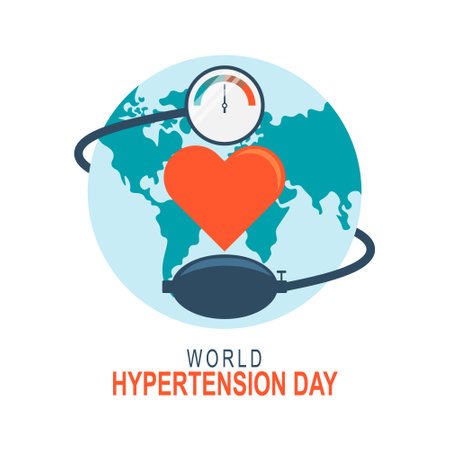 World Hypertension Day background. Health, Awareness, Diseases. Vector illustration.のイラスト素材