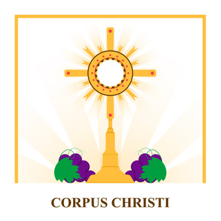 Corpus Christi background. Religious Christian Festivities. Vector illustration.のイラスト素材