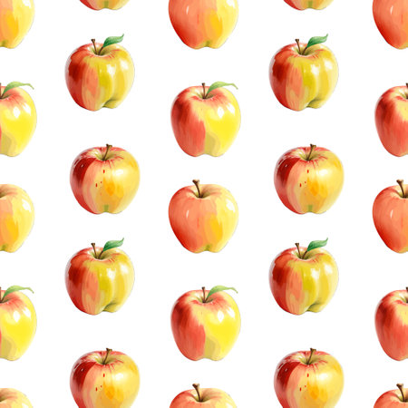 Seamless watercolor apple pattern.のイラスト素材
