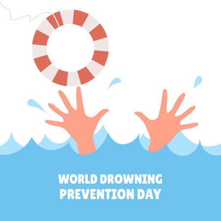 World Drowning Prevention Day background. Awareness Health Safety. Vector illustration.