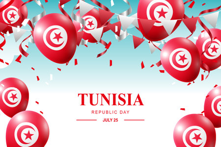 Tunisia Republic Day background. Civic Historical. Vector illustration.Belのイラスト素材