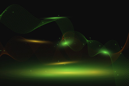 Wavy lines with lighting background. Vector illustration.のイラスト素材