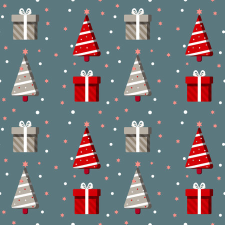 Hand drawn christmas pattern design background. Vector illustration.