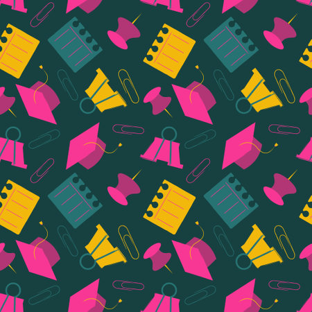 Hand drawn education seamless pattern. Vector illustration.のイラスト素材