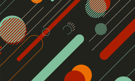 Dynamic geometric elements pattern on background. Design for flyer.