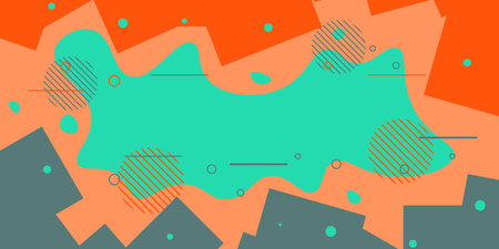 Geometric and memphis elements background. Vector illustration.のイラスト素材