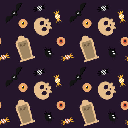 Abstract halloween pattern design background. Vector illustration.のイラスト素材