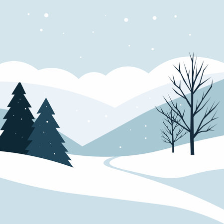 Winter Wonderland Landscapeのイラスト素材