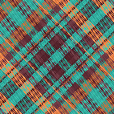 Tartan plaid pattern with texture. Vector illustration.