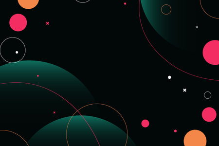 Abstract circle on dark background. Vector illustration background.のイラスト素材
