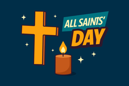 A day to remember and celebrate the lives of saints and faithful souls who inspire goodness and devotion around the worldのイラスト素材