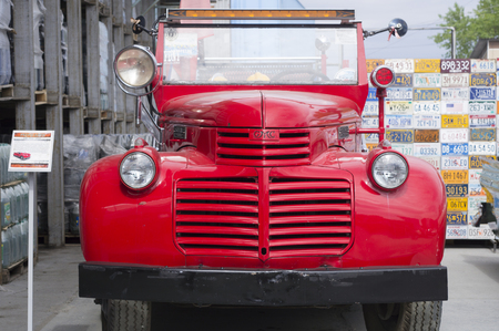 YEKATERINBURG, RUSSIA - MAY 23, 2015: GMC Fire presented at the exhibition of retro-cars passing every year in Yekaterinburg in Russiaのeditorial素材