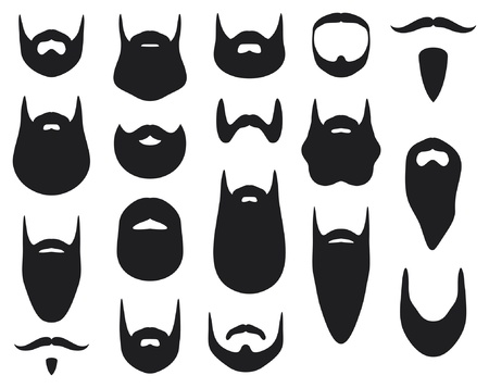 Set of beard silhouettes (beard collection)のイラスト素材