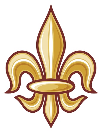 lily flower - heraldic symbol fleur de lis  element のイラスト素材