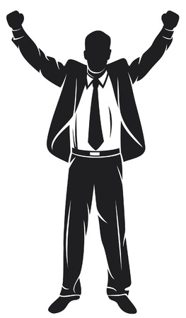 businessman with arms up celebrating businessman with arms up celebrating