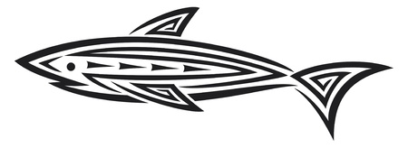 Black shark tattoo for design  shark tattoo in tribal style, tribal tattoo design  のイラスト素材