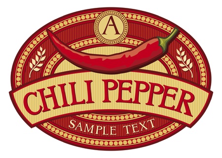 chili pepper labelのイラスト素材