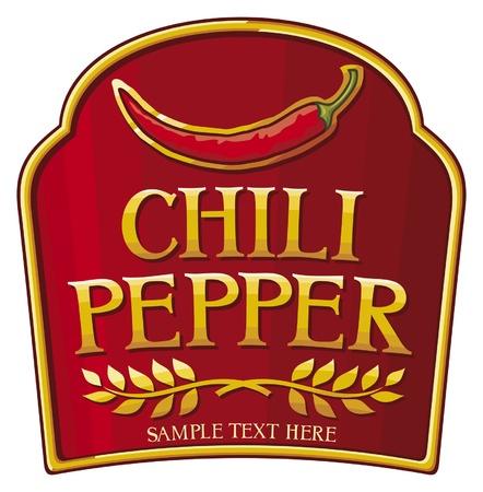 chili pepper labelのイラスト素材