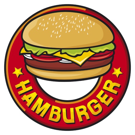 hamburger label designのイラスト素材