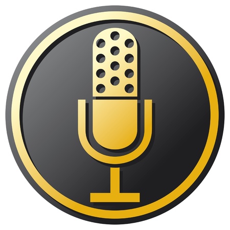 retro microphone icon (microphone Icon, classic microphone symbol)のイラスト素材