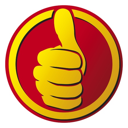 Vector hand showing thumbs up button (thumbs up icon)のイラスト素材