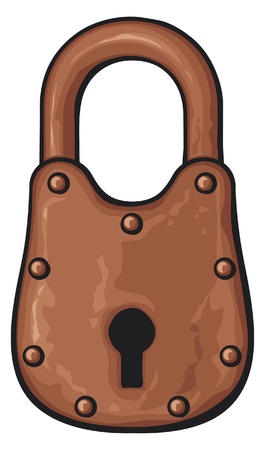 illustration of rusty padlock (old padlockのイラスト素材