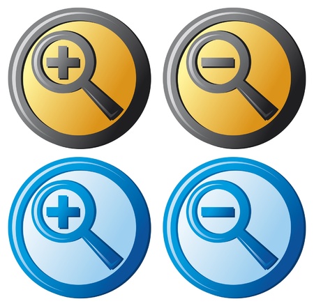 zoom icons (magnifier button, search icon, zoom icons set)のイラスト素材