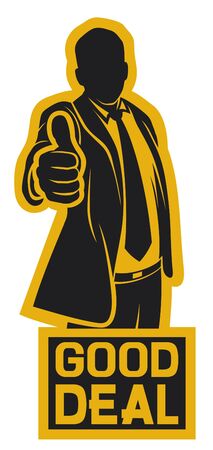 good deal (businessman showing thumbs upのイラスト素材