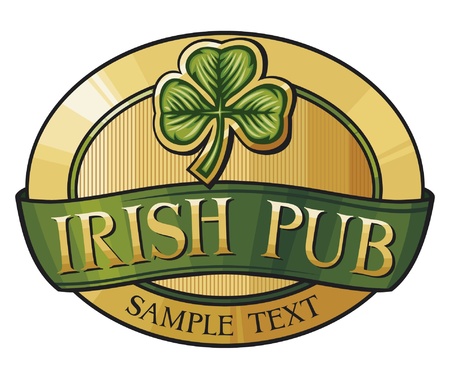 irish pub label designのイラスト素材